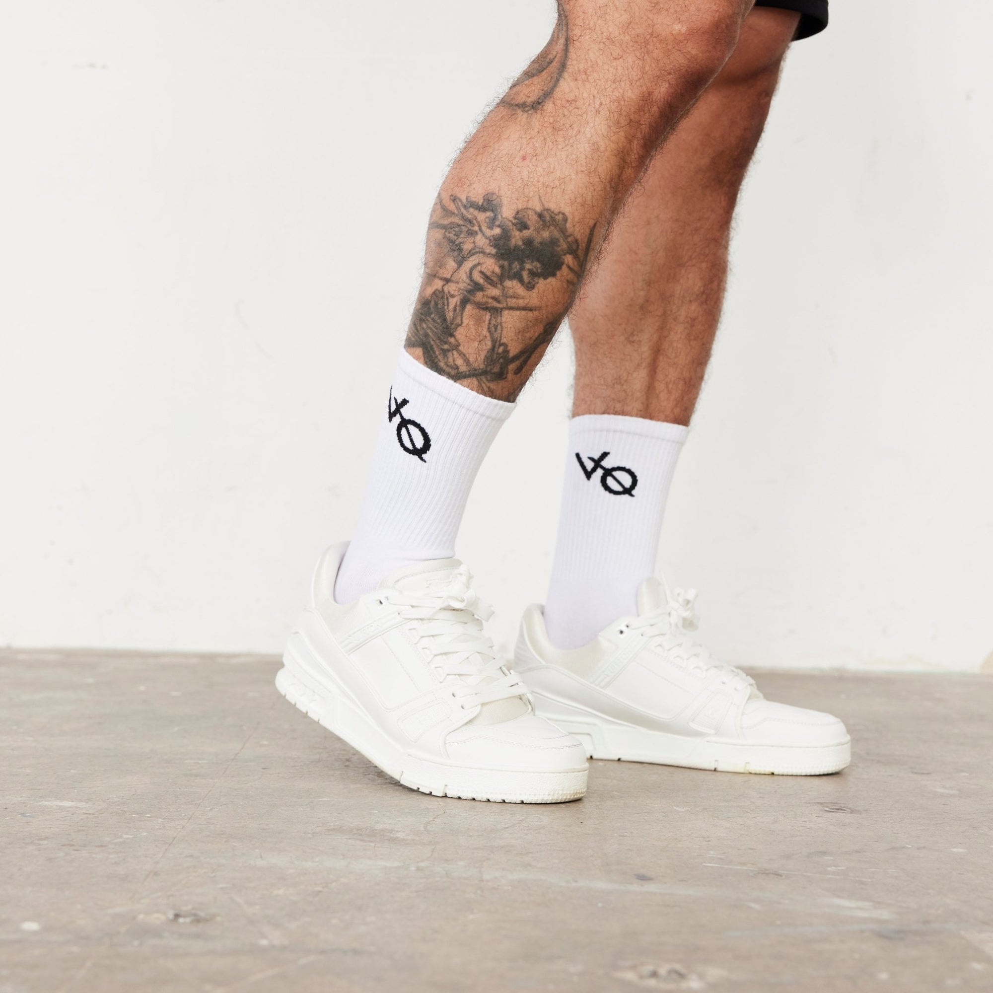 Vanquish White VQ Logo Organic Socks - Vanquish Fitness