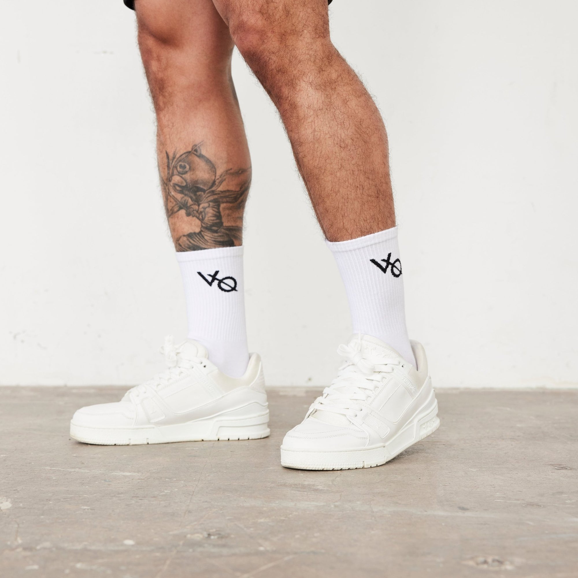 Vanquish White VQ Logo Organic Socks - Vanquish Fitness